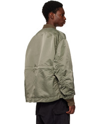 olivgrüne Nylon Bomberjacke von Sacai