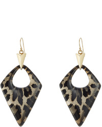olivgrüne Ohrringe mit Leopardenmuster