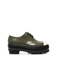 olivgrüne Oxford Schuhe