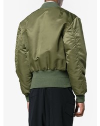 olivgrüne Satin Bomberjacke von JW Anderson