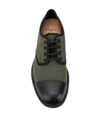 olivgrüne Segeltuch Derby Schuhe von Pezzol 1951