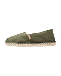 olivgrüne Segeltuch Espadrilles von Espadrij l´originale
