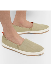 olivgrüne Segeltuch Espadrilles von Mulo