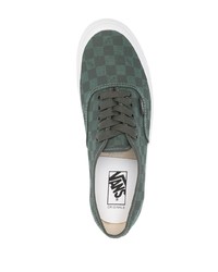 olivgrüne Segeltuch niedrige Sneakers mit Karomuster von Vans