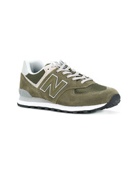 olivgrüne Segeltuch niedrige Sneakers von New Balance