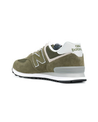 olivgrüne Segeltuch niedrige Sneakers von New Balance