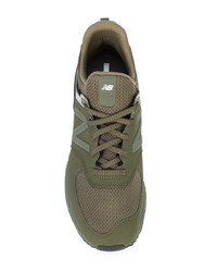 olivgrüne Segeltuch niedrige Sneakers von New Balance