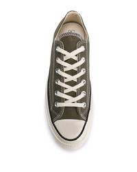 olivgrüne Segeltuch niedrige Sneakers von Converse