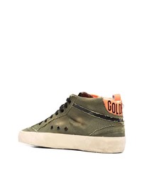 olivgrüne Segeltuch niedrige Sneakers von Golden Goose