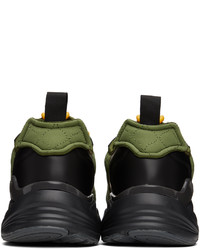 olivgrüne Segeltuch niedrige Sneakers von VERSACE JEANS COUTURE