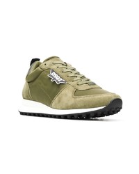 olivgrüne Segeltuch niedrige Sneakers von DSQUARED2