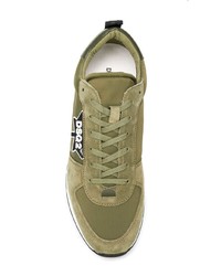 olivgrüne Segeltuch niedrige Sneakers von DSQUARED2