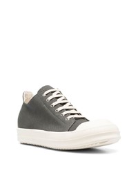 olivgrüne Segeltuch niedrige Sneakers von Rick Owens DRKSHDW