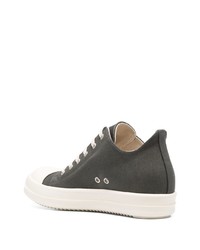 olivgrüne Segeltuch niedrige Sneakers von Rick Owens DRKSHDW