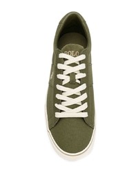 olivgrüne Segeltuch niedrige Sneakers von Polo Ralph Lauren