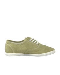 olivgrüne Segeltuch niedrige Sneakers von Tamaris