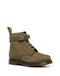 olivgrüne Segeltuchfreizeitstiefel von Dr. Martens