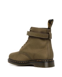 olivgrüne Segeltuchfreizeitstiefel von Dr. Martens