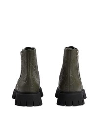 olivgrüne Segeltuchfreizeitstiefel von Gucci