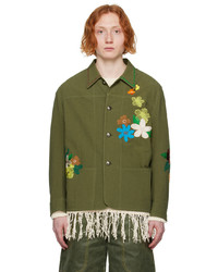 olivgrüne Shirtjacke mit Blumenmuster von Andersson Bell