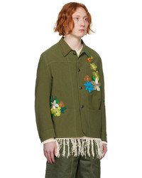 olivgrüne Shirtjacke mit Blumenmuster von Andersson Bell