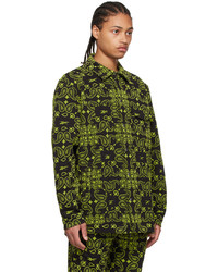 olivgrüne Shirtjacke mit Paisley-Muster von Reebok By Pyer Moss