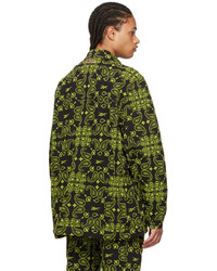olivgrüne Shirtjacke mit Paisley-Muster von Reebok By Pyer Moss
