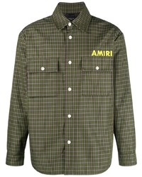 olivgrüne Shirtjacke mit Schottenmuster von Amiri