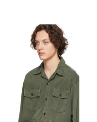 olivgrüne Shirtjacke von Greg Lauren