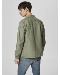 olivgrüne Shirtjacke von Selected Homme
