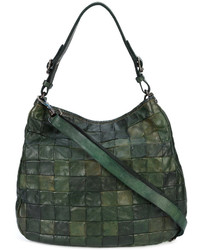 olivgrüne Shopper Tasche aus Leder mit Reliefmuster von Campomaggi