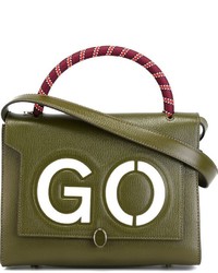 olivgrüne Shopper Tasche aus Leder von Anya Hindmarch