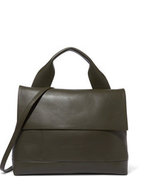 olivgrüne Shopper Tasche aus Leder von Marni