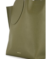 olivgrüne Shopper Tasche aus Leder von Roksanda