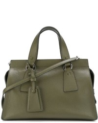 olivgrüne Shopper Tasche aus Leder von Giorgio Armani