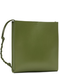 olivgrüne Shopper Tasche aus Leder von Jil Sander