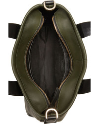 olivgrüne Shopper Tasche aus Leder von DKNY
