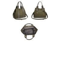 olivgrüne Shopper Tasche aus Leder von ITALYSHOP24