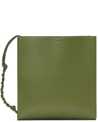 olivgrüne Shopper Tasche aus Leder von Jil Sander