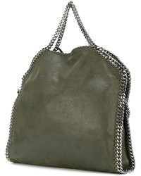 olivgrüne Shopper Tasche aus Leder von Stella McCartney