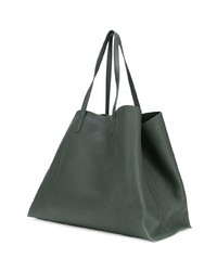 olivgrüne Shopper Tasche aus Leder von Jil Sander