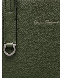olivgrüne Shopper Tasche aus Leder von Salvatore Ferragamo