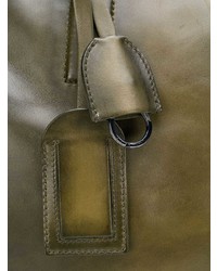olivgrüne Shopper Tasche aus Leder von Santoni