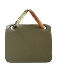olivgrüne Shopper Tasche aus Leder von Roksanda