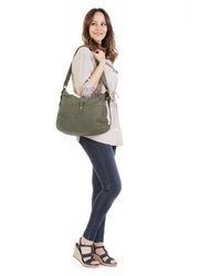 olivgrüne Shopper Tasche aus Leder von SAMANTHA LOOK