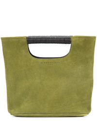 olivgrüne Shopper Tasche aus Leder von Simon Miller