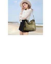 olivgrüne Shopper Tasche aus Leder von TAN.TOMI