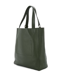 olivgrüne Shopper Tasche aus Leder von Jil Sander