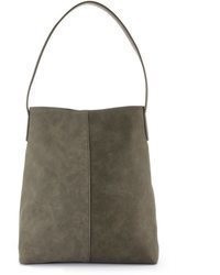 olivgrüne Shopper Tasche aus Leder von VIVANCE