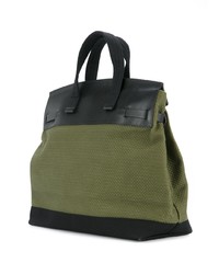 olivgrüne Shopper Tasche aus Segeltuch von Cabas